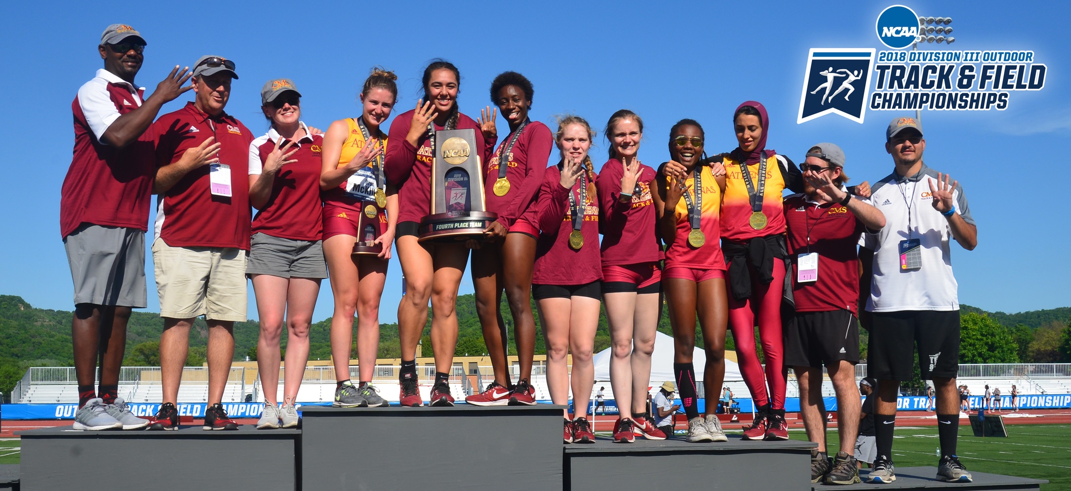 CMS women's track and field placed fourth at the NCAA DIII National Championships. (photo credit: Chris Spells)