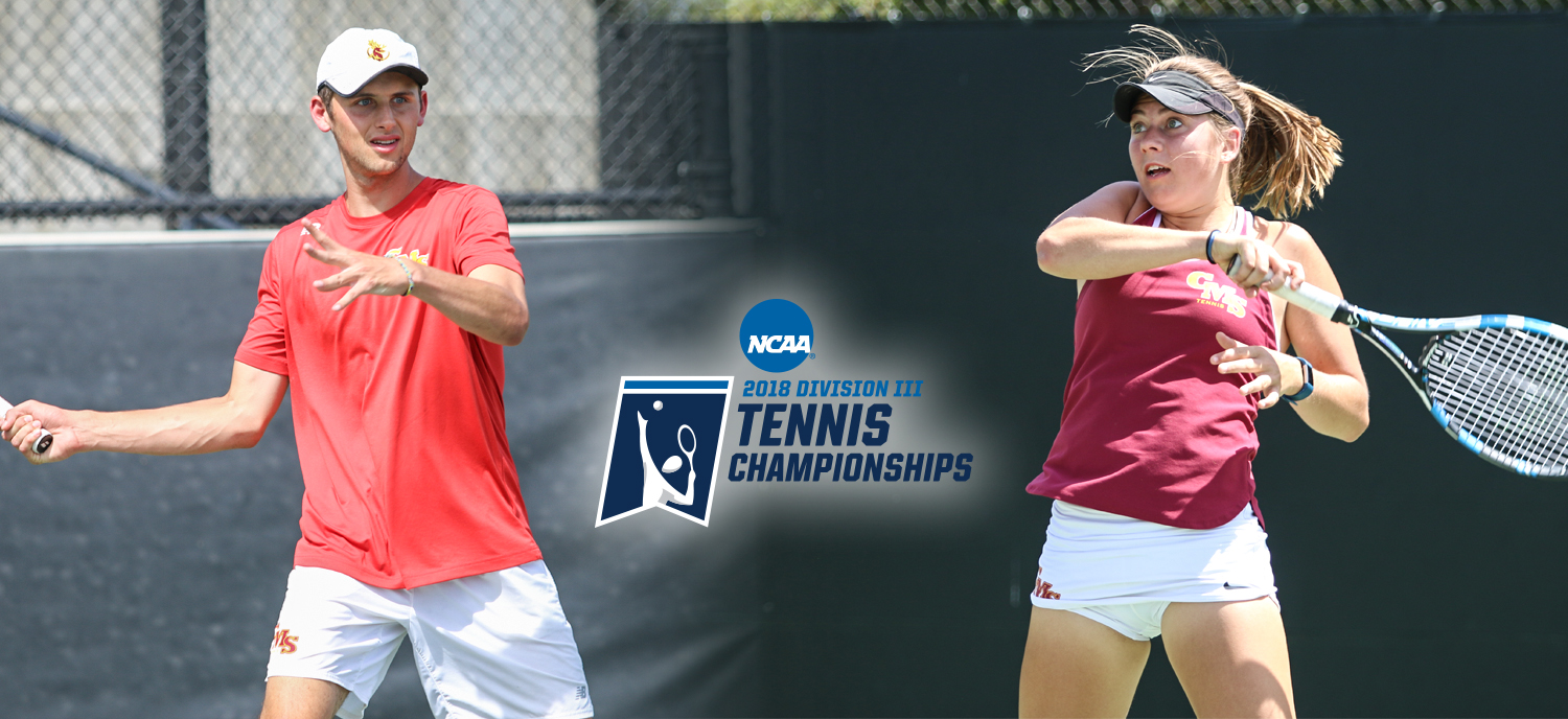 Oscar Burney (L), Madison Shea (R), and the rest of the men's and women's tennis teams will be playing at home this weekend in the NCAA Regional.