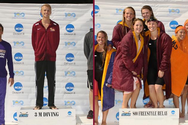 Patrick Quarberg (left), 800 free relay (right) - Photos by Larry Newman