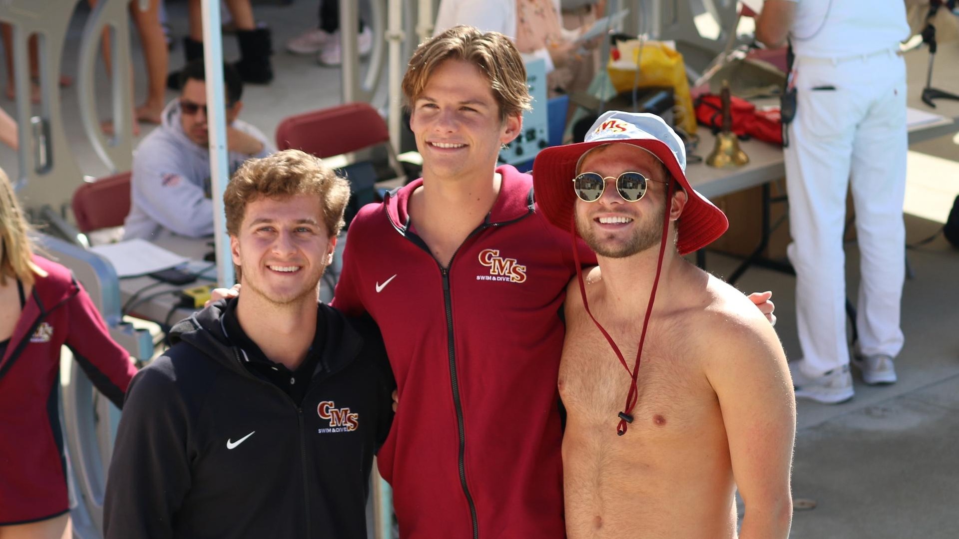 Nathan Luis, Alec Vercruysse and Thayer Breazeale were honored before the meet