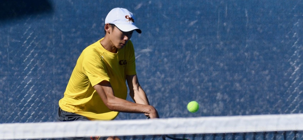 Junior Daniel Park had three wins in the Stags season opening double-header against Brandeis and Hope International (photo Holly Hauser)