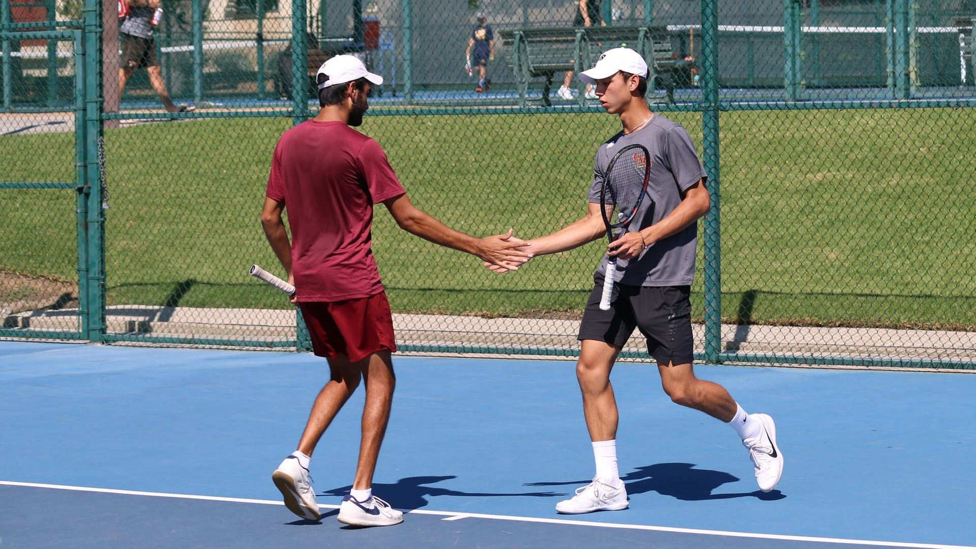 Nathan Arimilli (l) and Philip Martin (r) advanced through to the quarterfinals in doubles