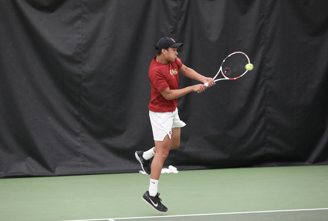 Warren Pham won in straight sets at No. 6 singles in CMS' 5-3 victory over Pomona-Pitzer in St. Peter, MN