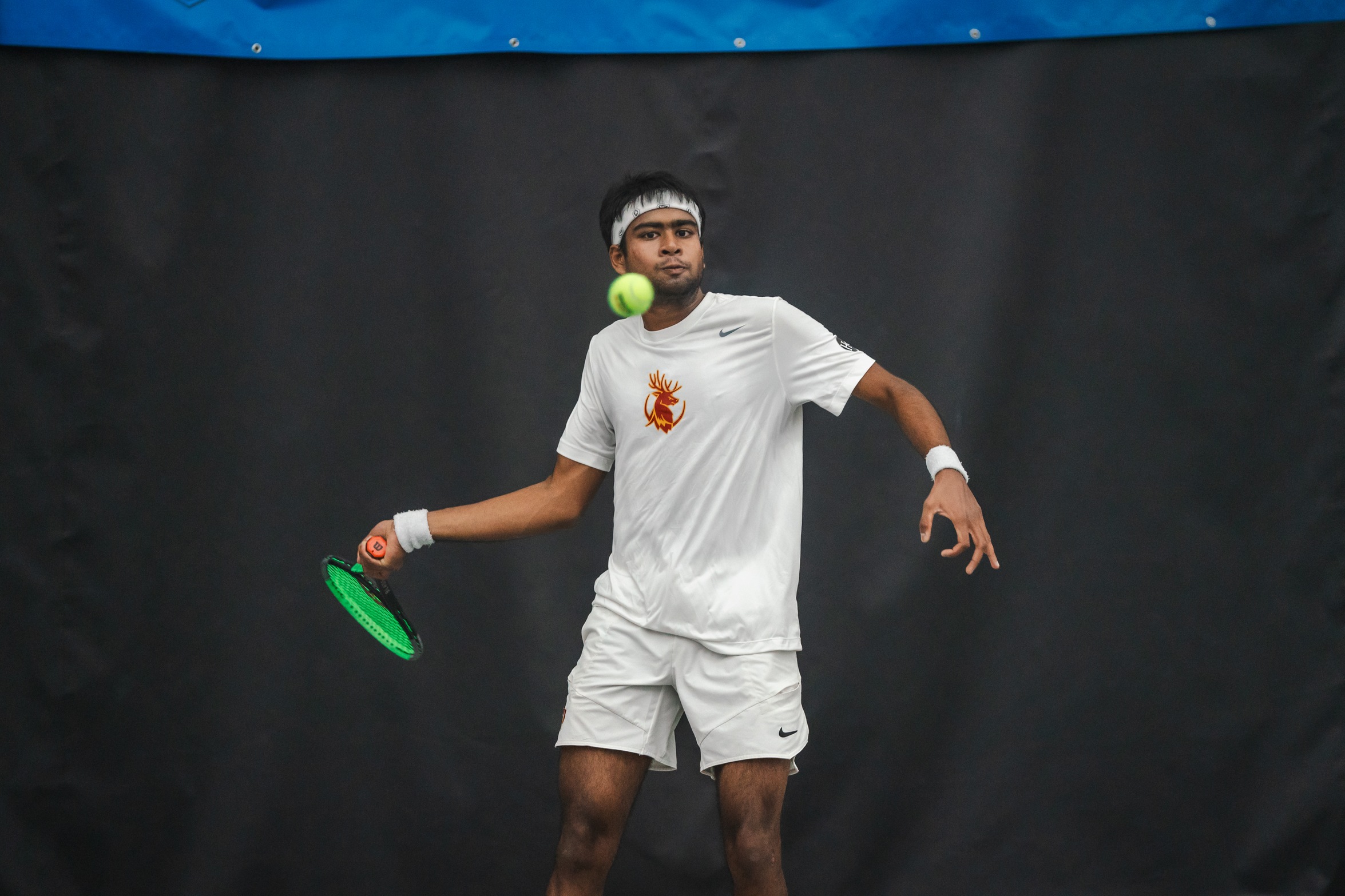 Freshman Ani Gupta was a straight set winner at No. 5 singles in CMS' opening round win against Trinity University at the D3 ITA National Team Indoor Championships