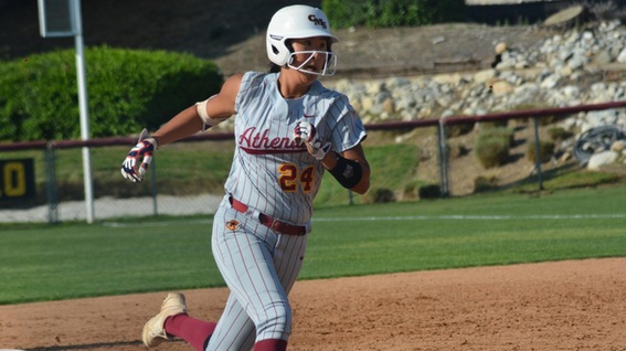 Giselle Lai pulls into third base with a 7th inning triple (photo by Gabi Ricciardi)