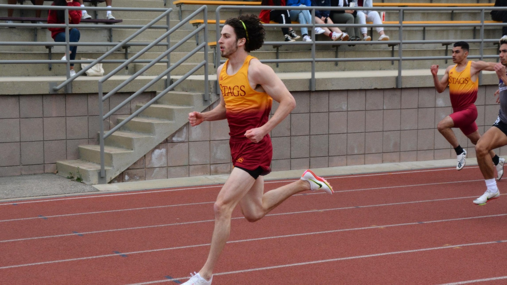 Jamie Cockburn on his way to a win in the 200