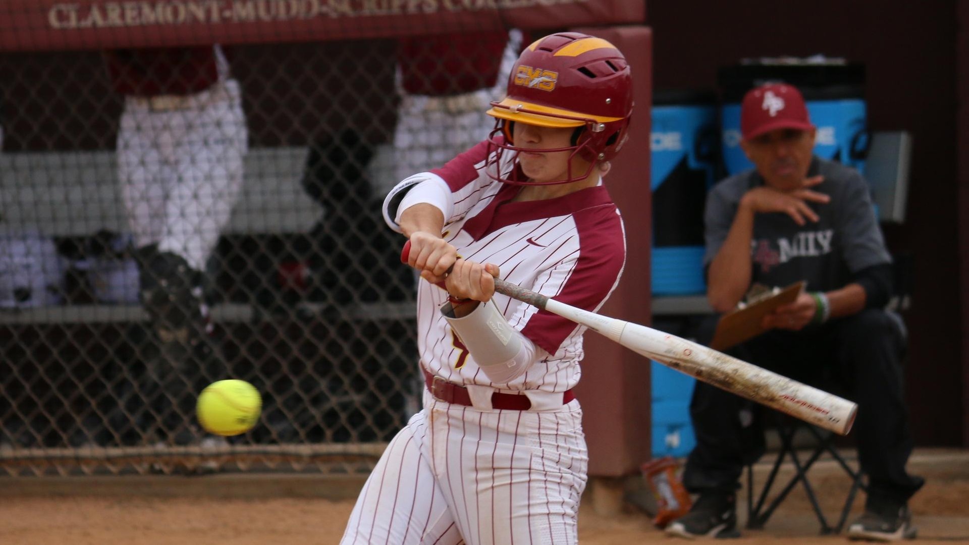 Destiny Garcia doubles in her first college at-bat