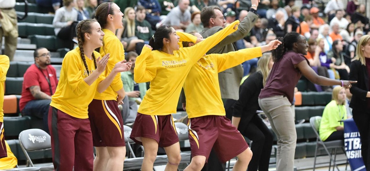 Athenas celebrate during 2017 NCAA Tournament game
