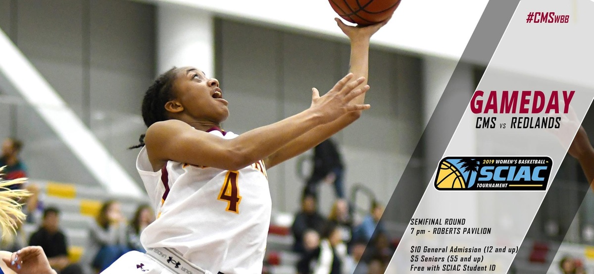CMS Women's Basketball Hosts Redlands Tonight at 7 PM in SCIAC Semifinal Round