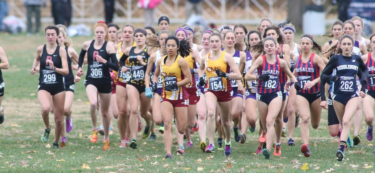 Carmen Mejia and Bryn McKillop lead the pack in their race.