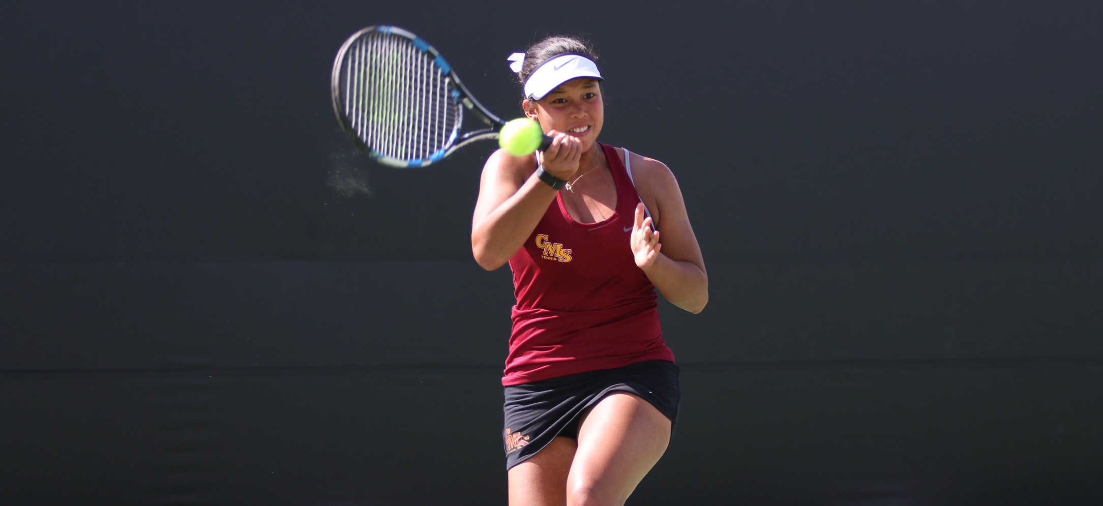 Kyla Scott (HMC) won in both doubles and singles play. (photo credit: Alisha Alexander)