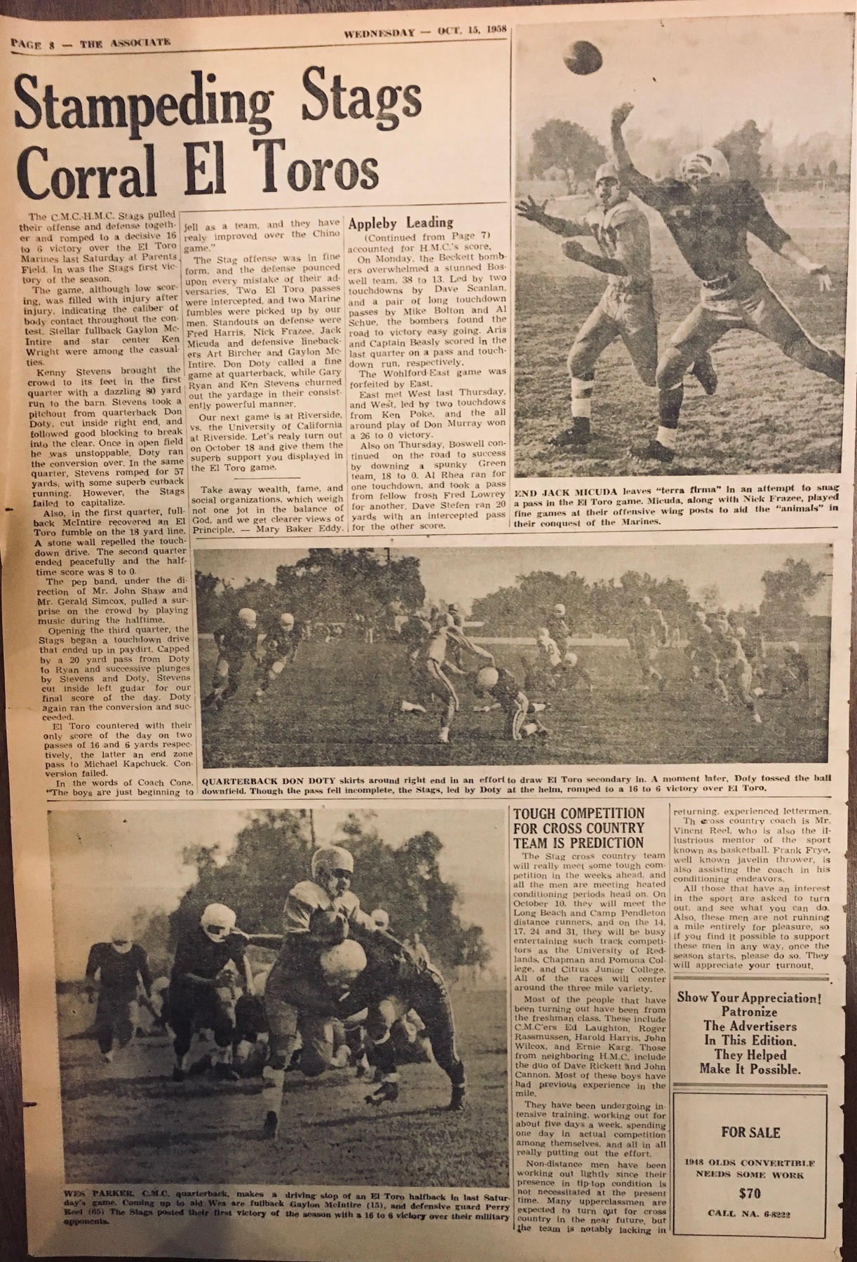 Article from first Claremont-Mudd win