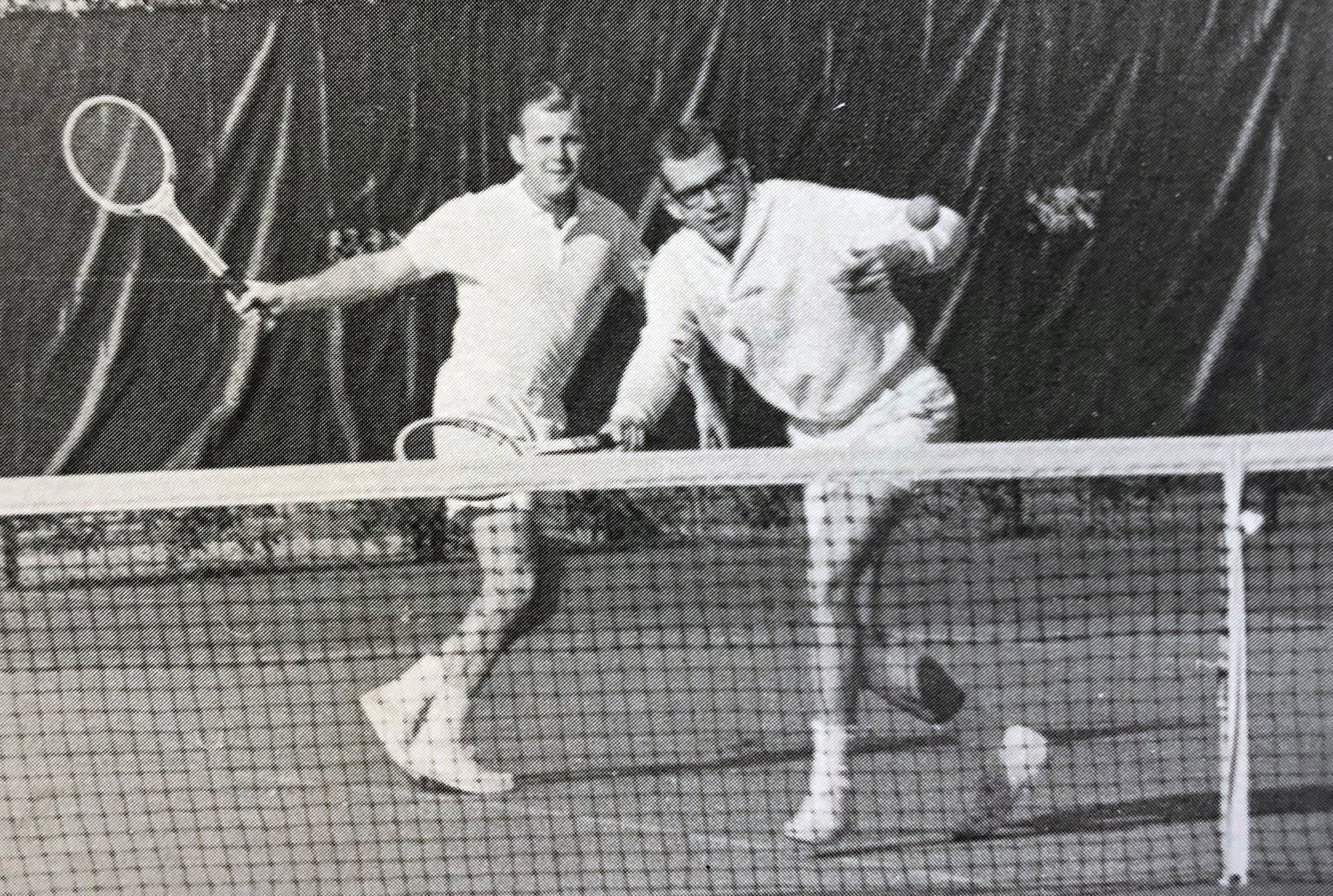 Dave Moffett and Bob Goss playing doubles