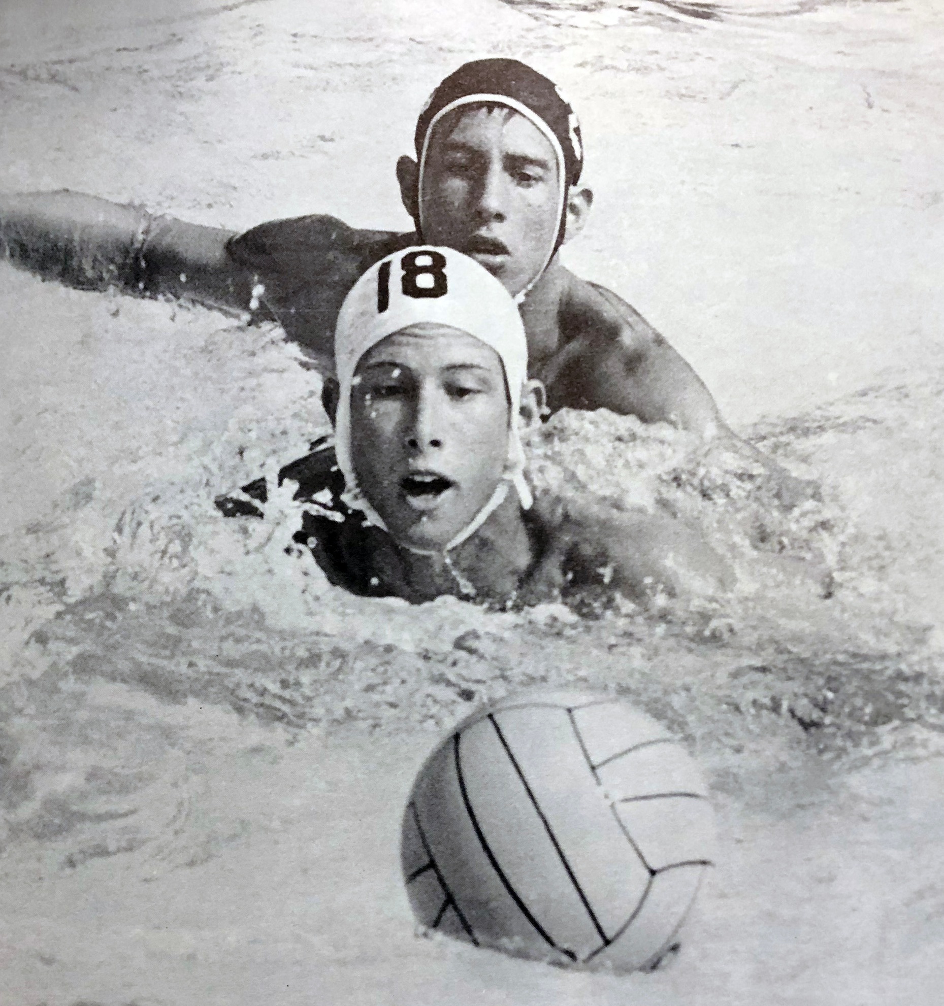 Action shot from 1968 water polo