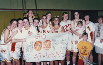 1995 WBB celebrating the NCAA win