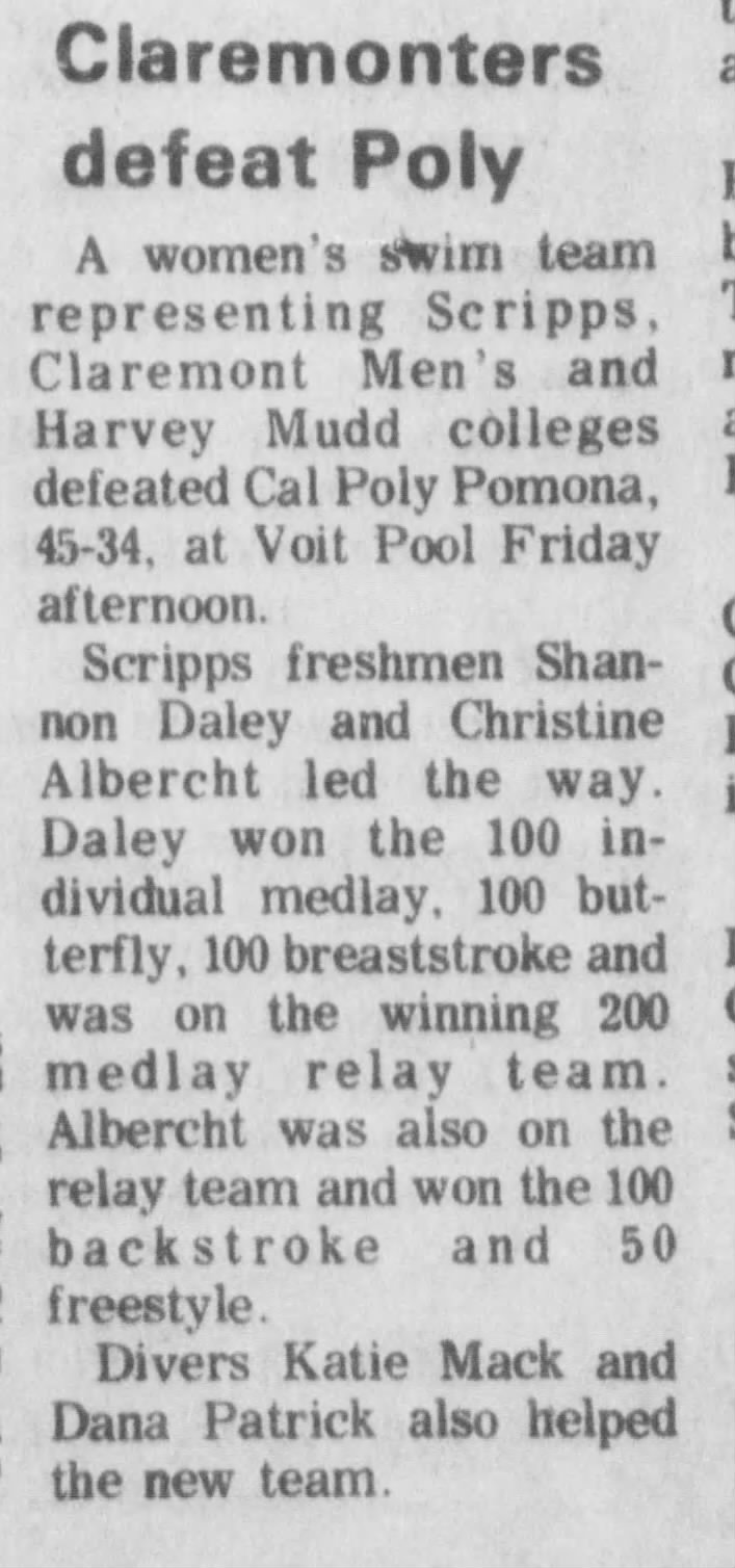 Clipping from a swimming victory