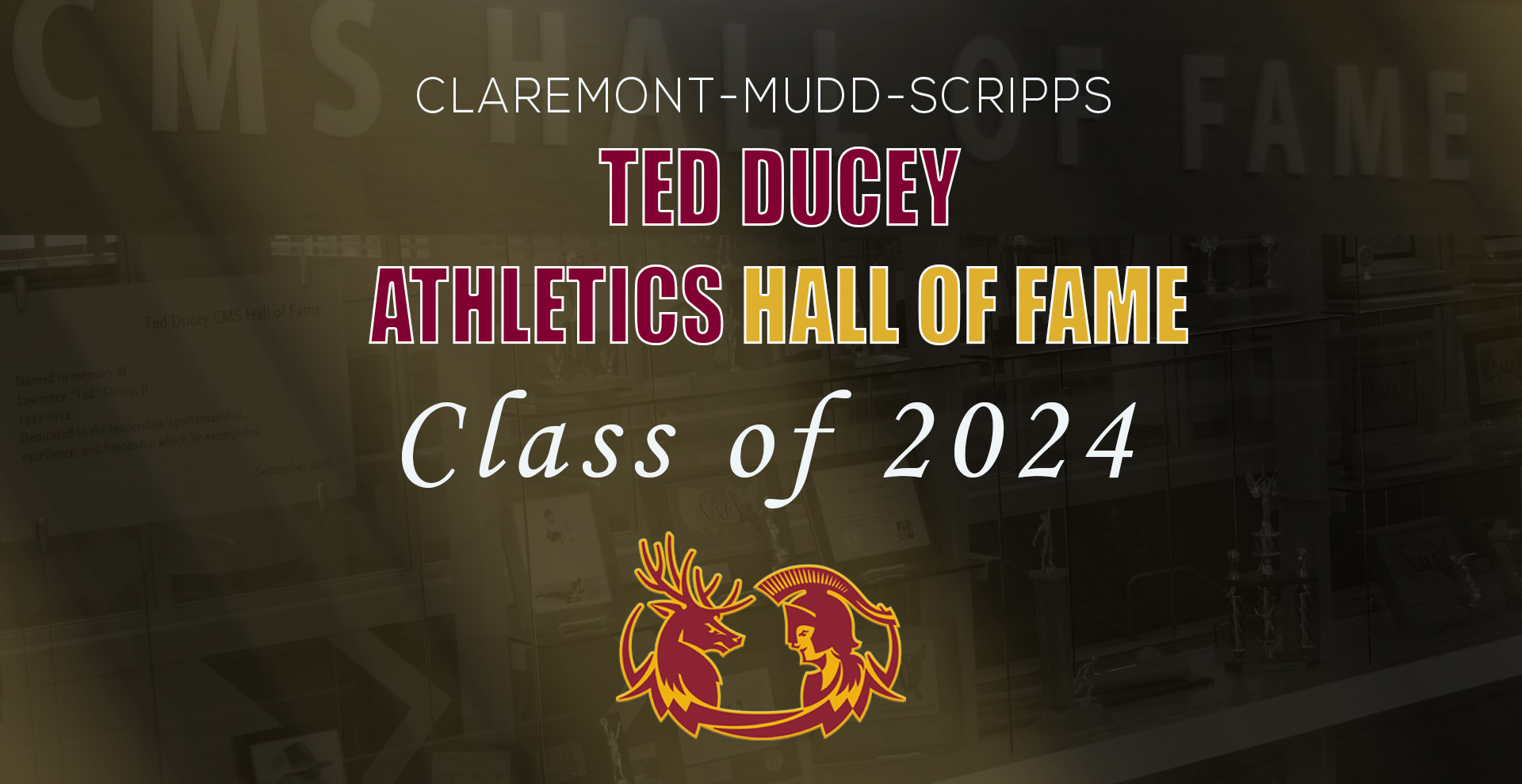 A CMS logo and the words "Ted Ducey Athletics Hall of Fame Class of 2024"