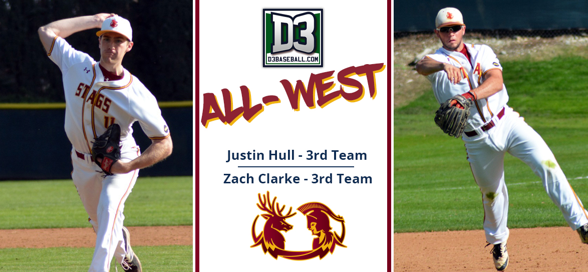 Justin Hull, Zach Clarke Named to D3baseball.com All-West Region Team