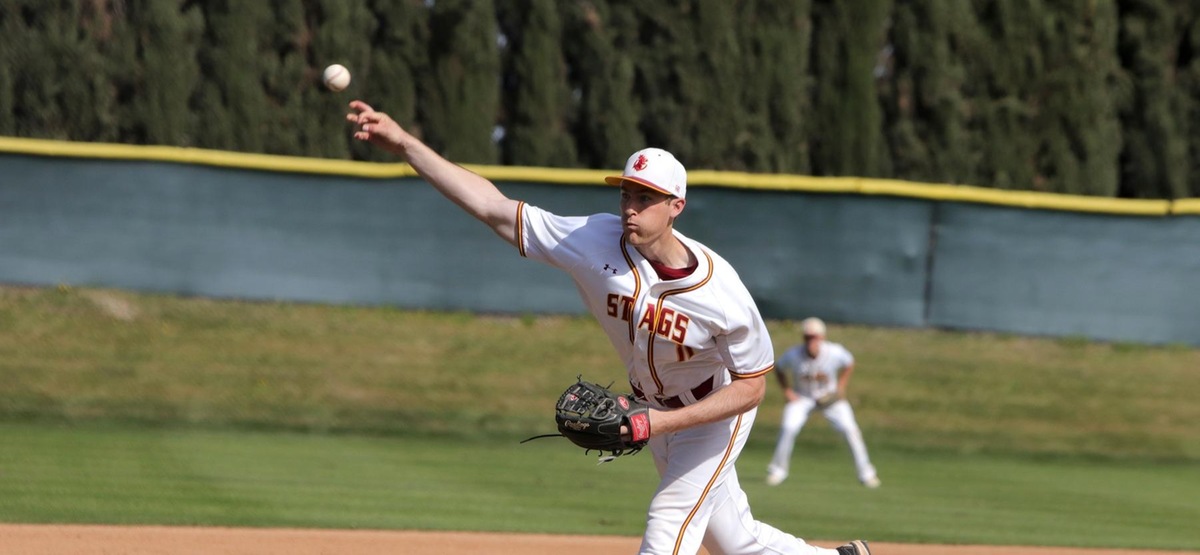 Junior Justin Hull delivered his second straight complete game as the Stags won the opener against Pomona-Pitzer 2-1
