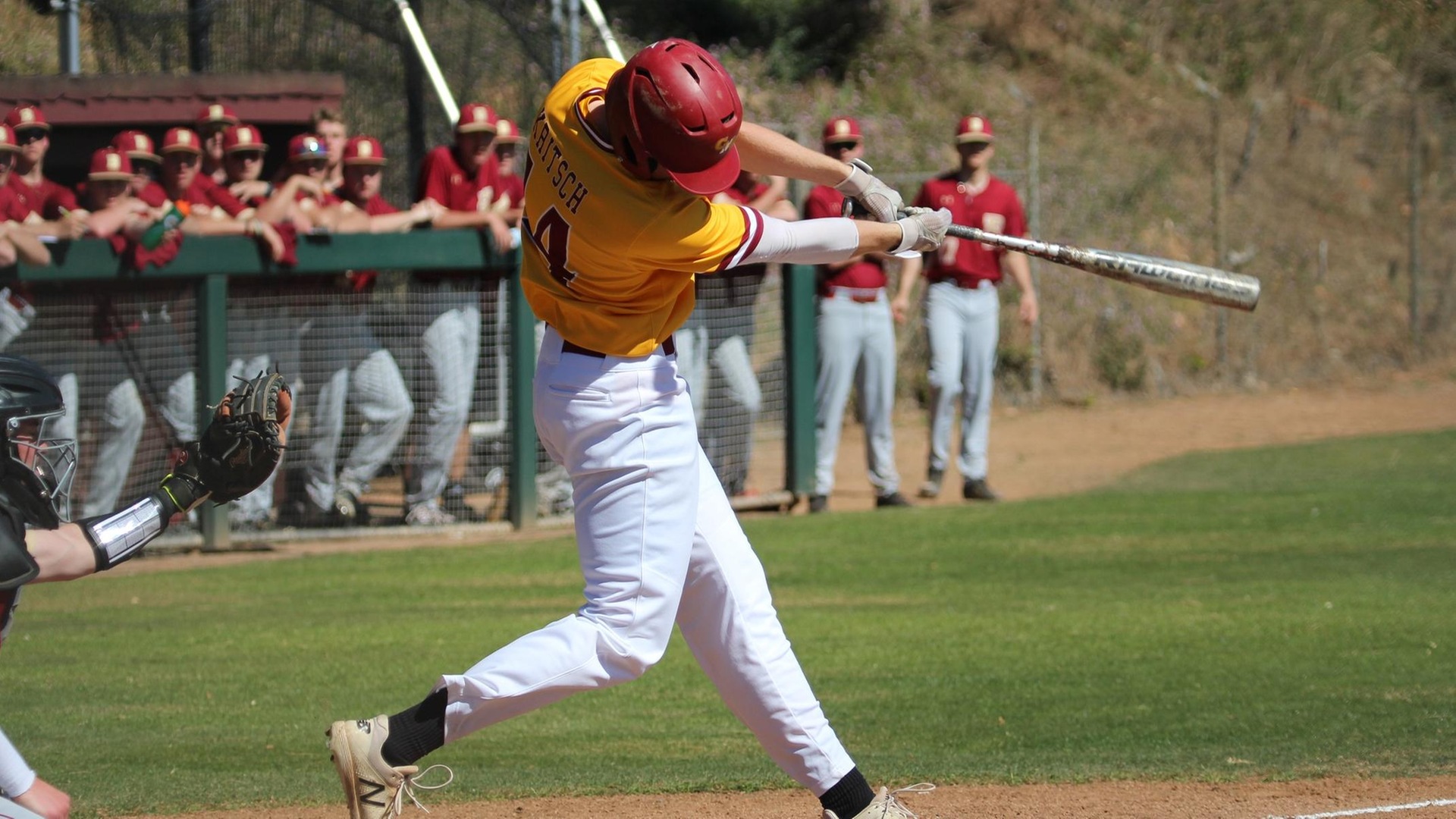 Cade Kritsch had a pair of RBI for the Stags (photo by Eva Fernandez)