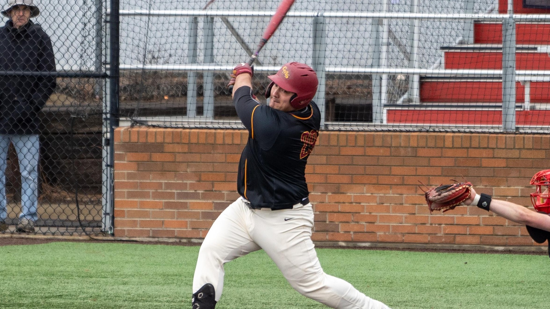 Andrew Mazzone hit his 13th homer for CMS (photo by Caleb Flegel)