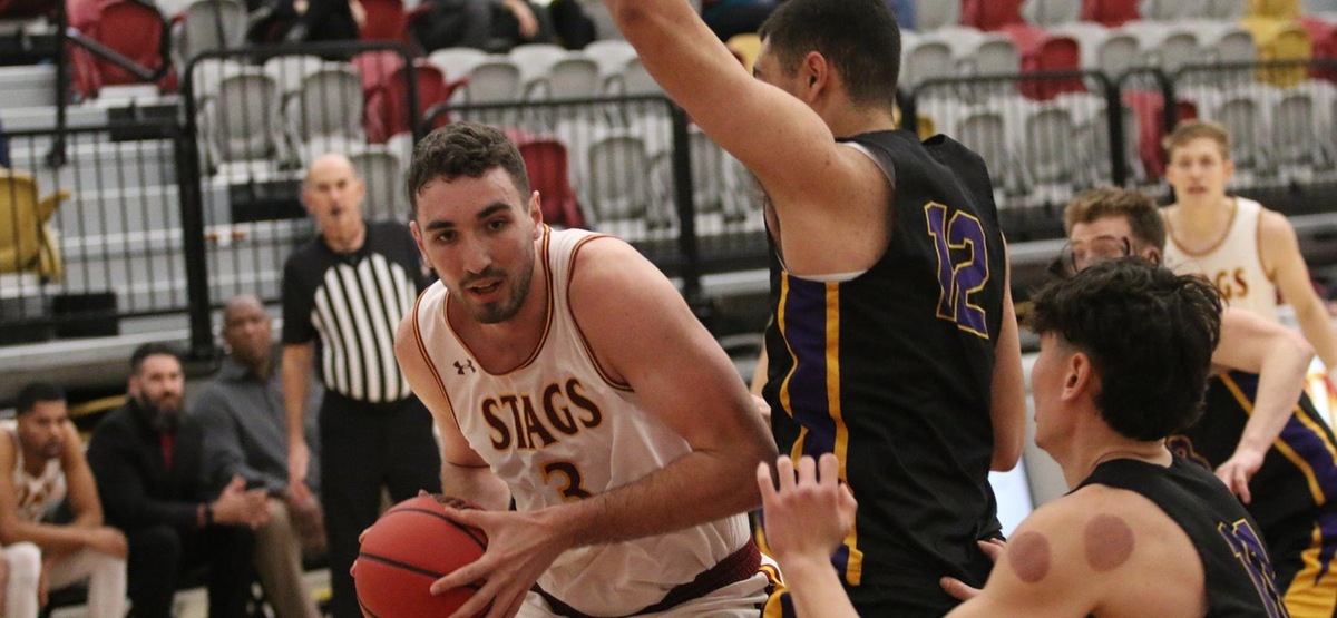 Senior center Jeremy Horn scored in double-digits for the 11th time this season with 17 points and seven rebounds to lead the Stags to a 67-51 win at Cal Lutheran (photo by Kiubon Kukko)