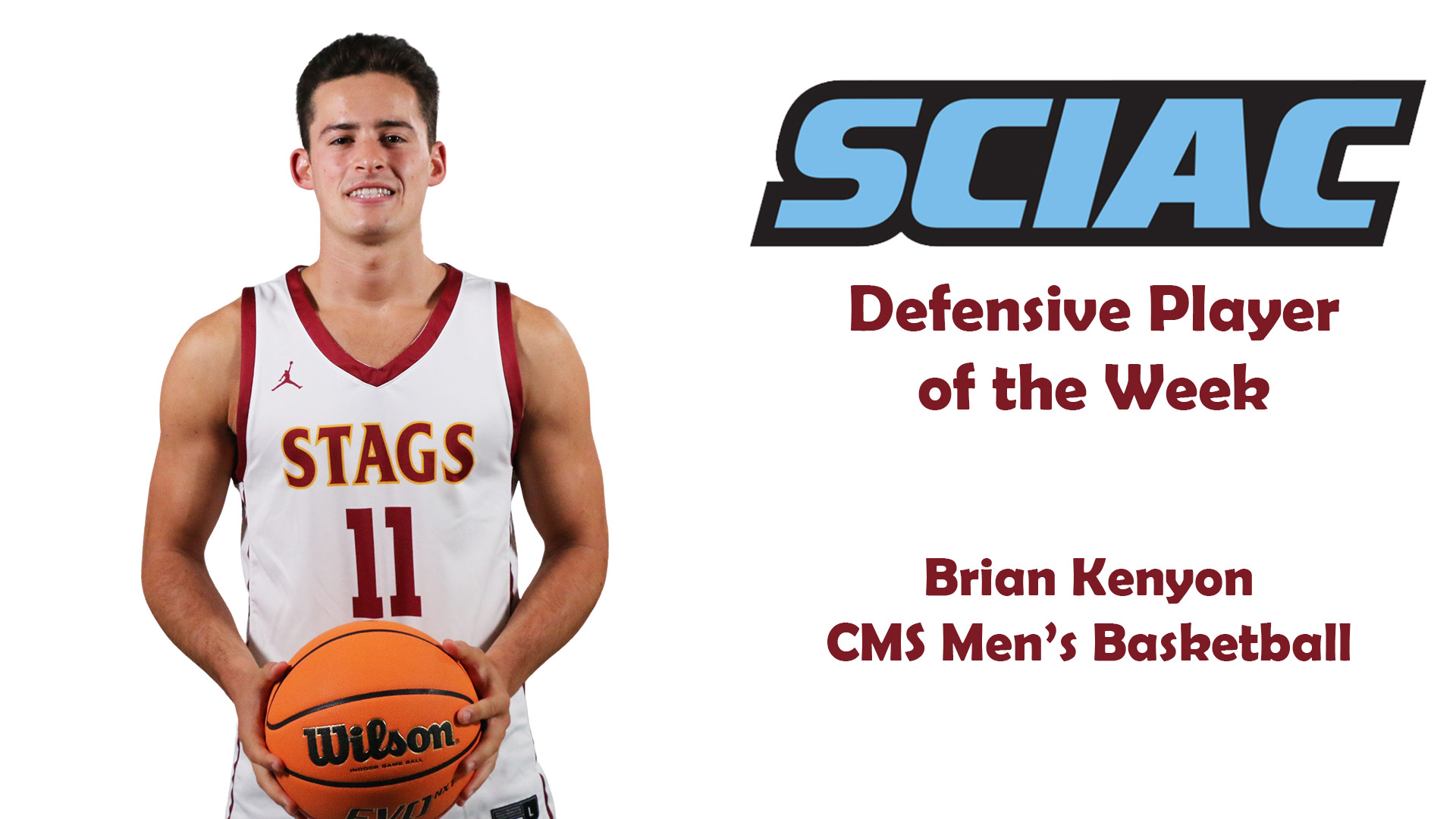 Posed picture of Brian Kenyon with the SCIAC logo