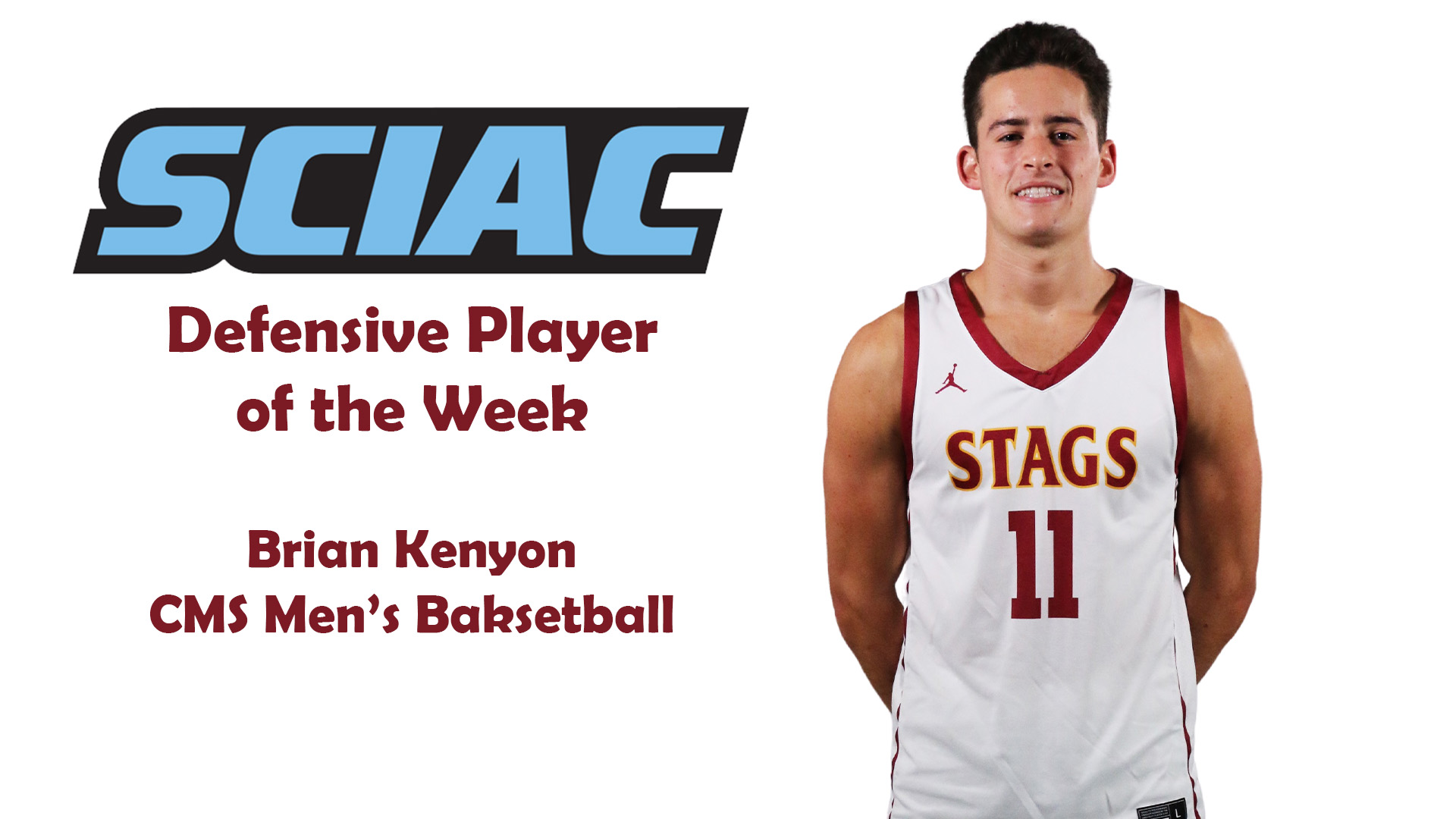 Posed shot of Brian Kenyon with the SCIAC logo