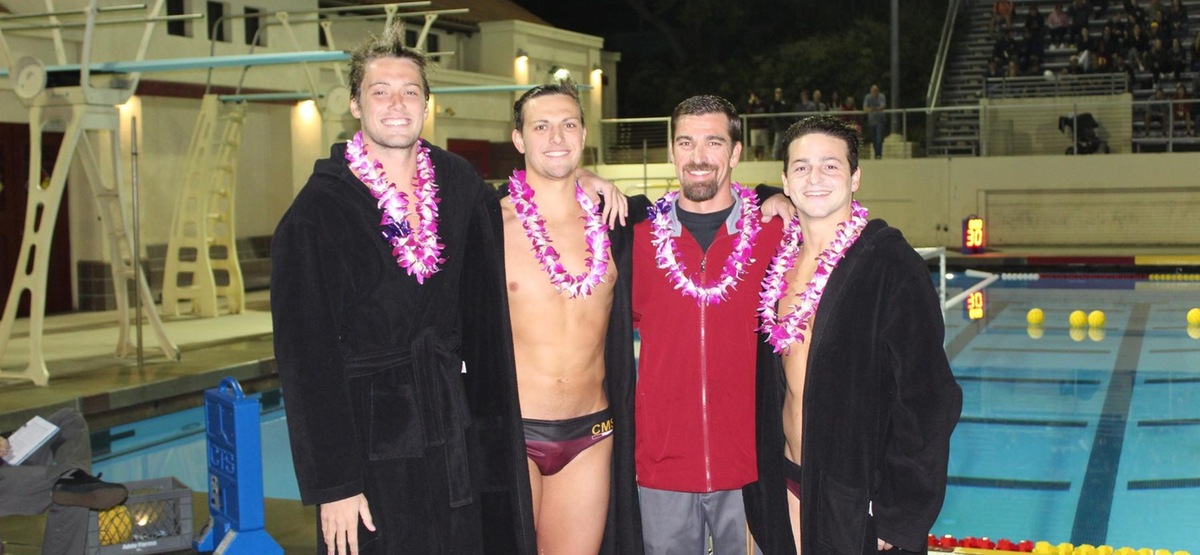Seniors Ethan Lewis, Zack Rossman, and Harrison Miller were honored prior to the Stags 10-9 victory over the Poets on Wednesday night at Axelrood Pool.