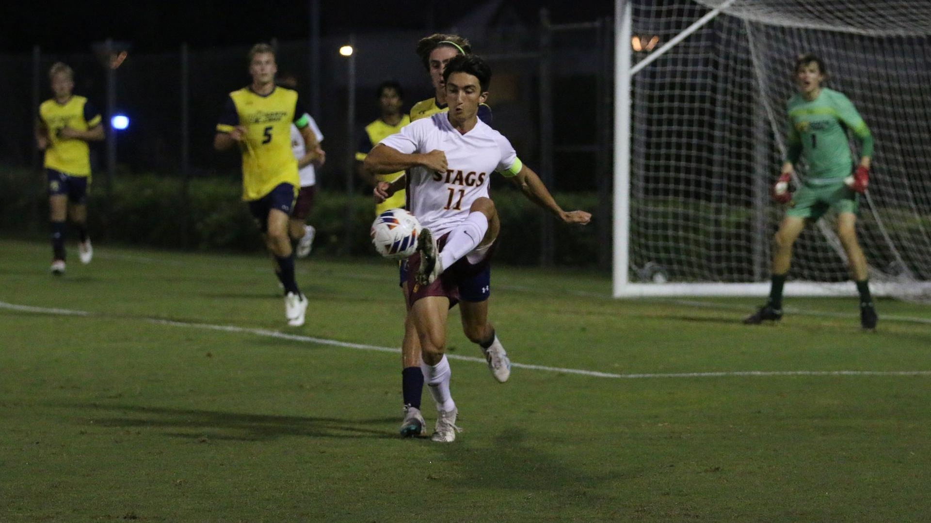 Jake Allmon had a goal and an assist for the Stags (photo by Eva Fernandez)