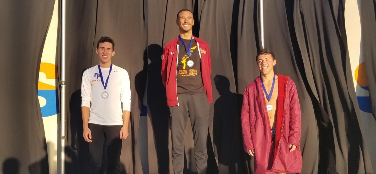 Hollimon Wins Three-Meter Title on First Day of SCIACs for Stags, Desmond Third in One-Meter for Athenas