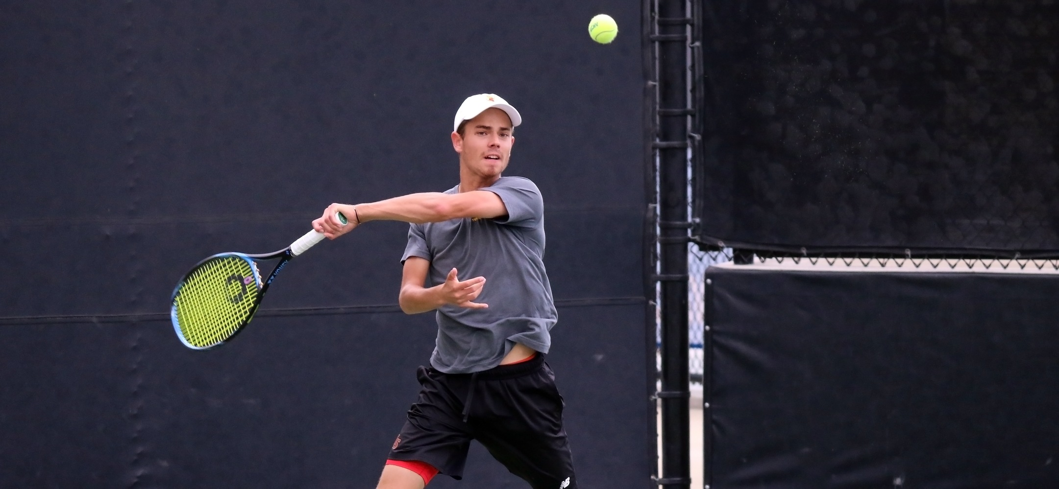 Freshman Nic Meister won at No. 6 singles to clinch CMS' 5-0 victory over Trinity University on Saturday