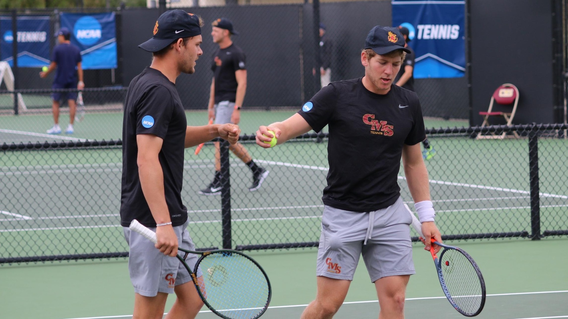 Christian Settles (l) and Matthew Robinson (r) earned All-America in doubles