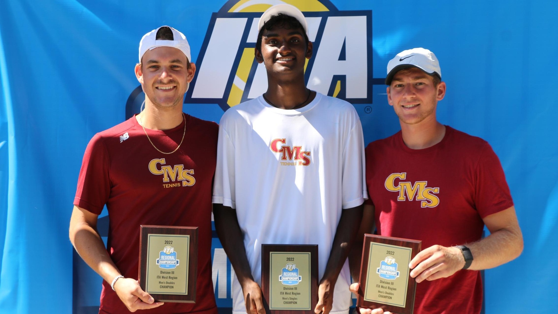 L to R: Christian Settles, Advik Mareedu and Matthew Robinson with their championship plaques