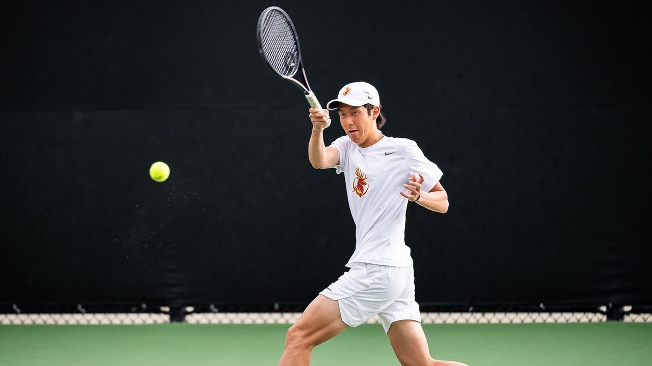 Josh Kim swept singles and doubles (photo by Sang Vu)
