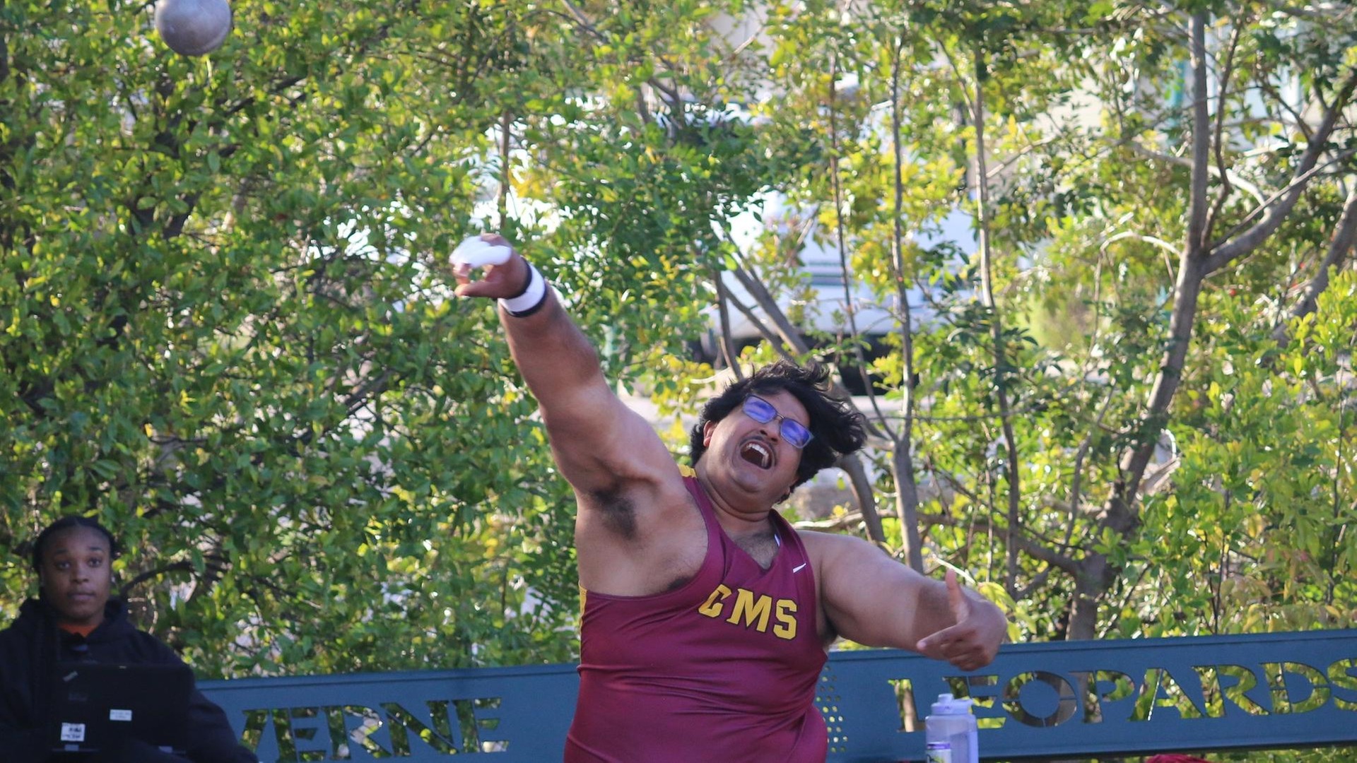 Sarath Kakani was the first-place finisher in the shot put