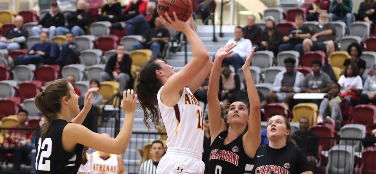 Chapman Women's Basketball Surges Past CMS Late for 64-55 Win in SCIAC Championship Rematch