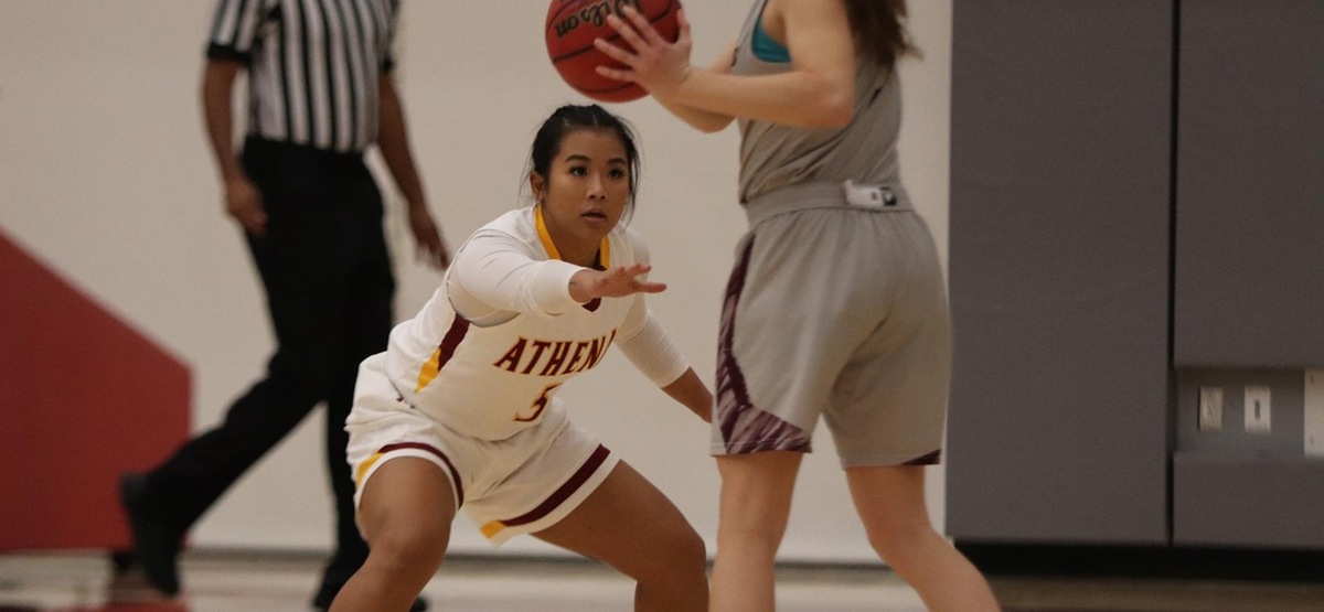 Katelynn Nguyen had a steal with 10 seconds left to seal the CMS win (photo by Daniel Addison)