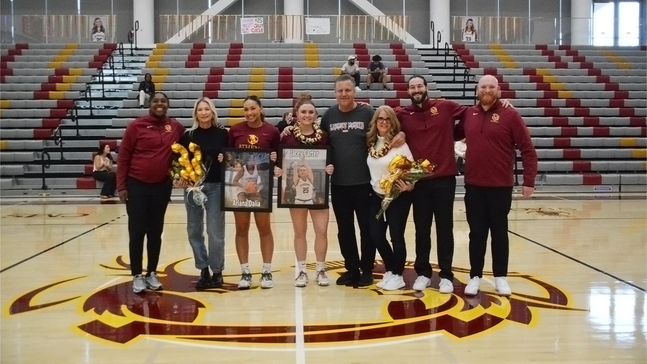 CMS honored its two seniors prior to an 82-53 win over Caltech
