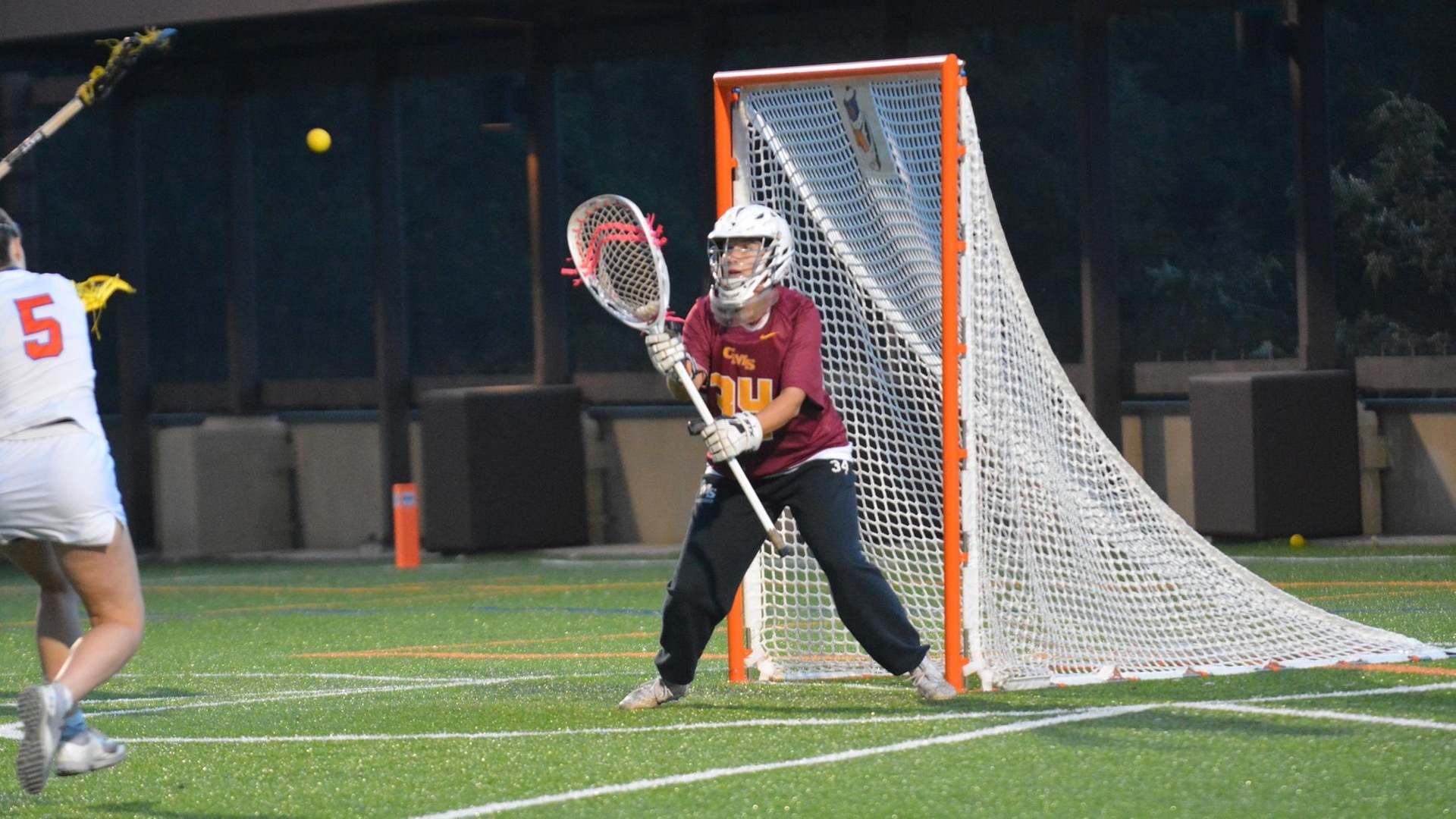 Kendall Chapko had a career-high 18 saves for CMS