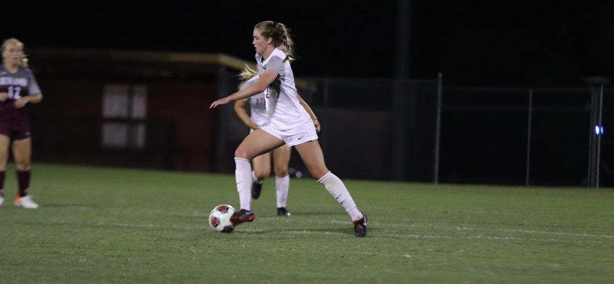 Katrina Ostrom's first goal of the season sends CMS past Redlands 1-0 in non-conference action.