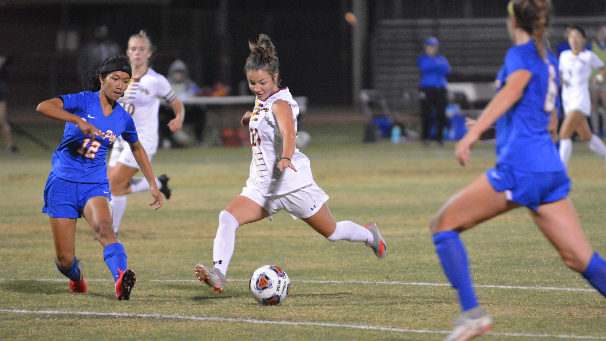 Sunshine D'Elia had the best scoring chance for CMS in the second half (photo by Tessa Guerra)