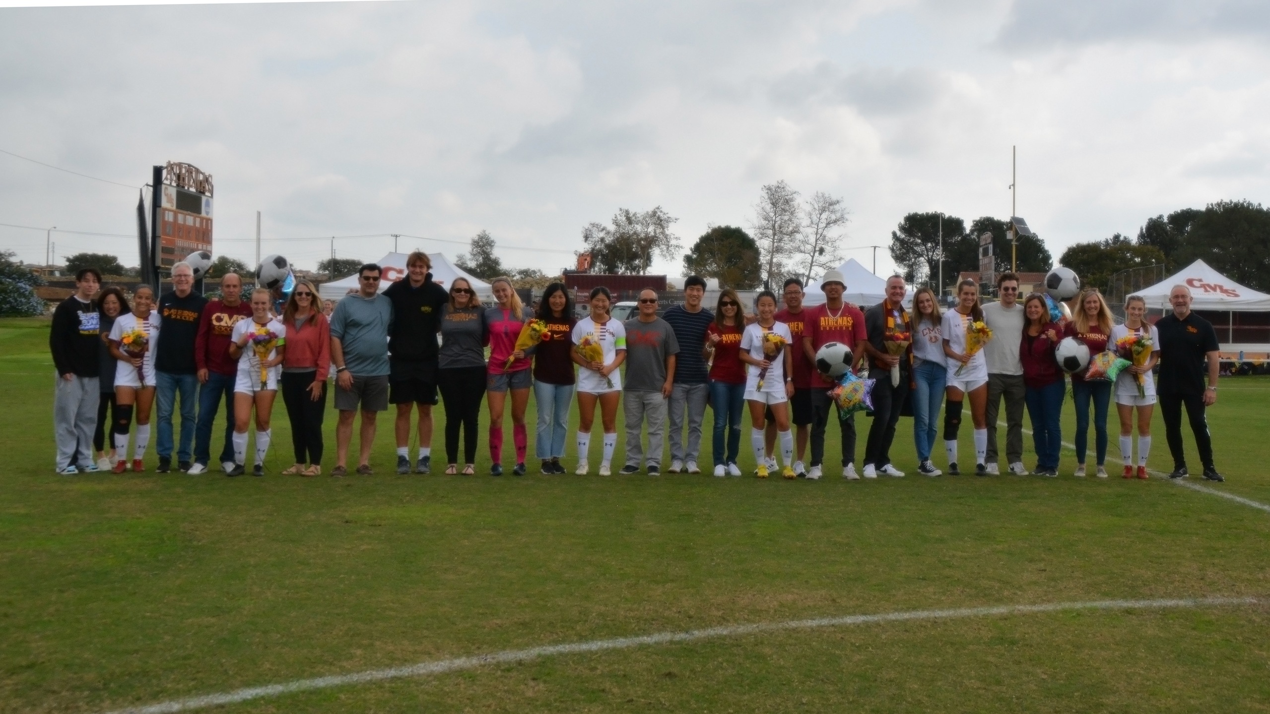 The CMS seniors were honored pregame with their families