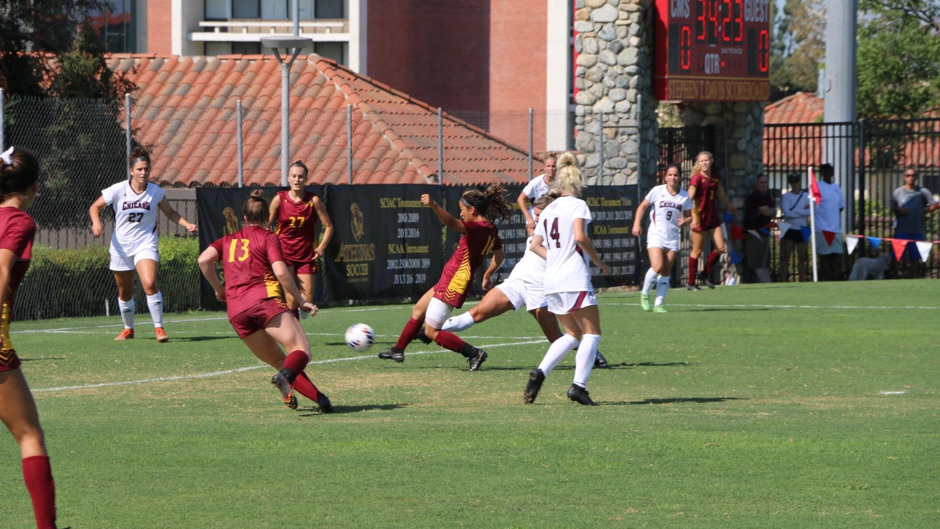 Jihae Oh put CMS ahead 1-0 with this goal (photo by Julian Rivera-Williams)