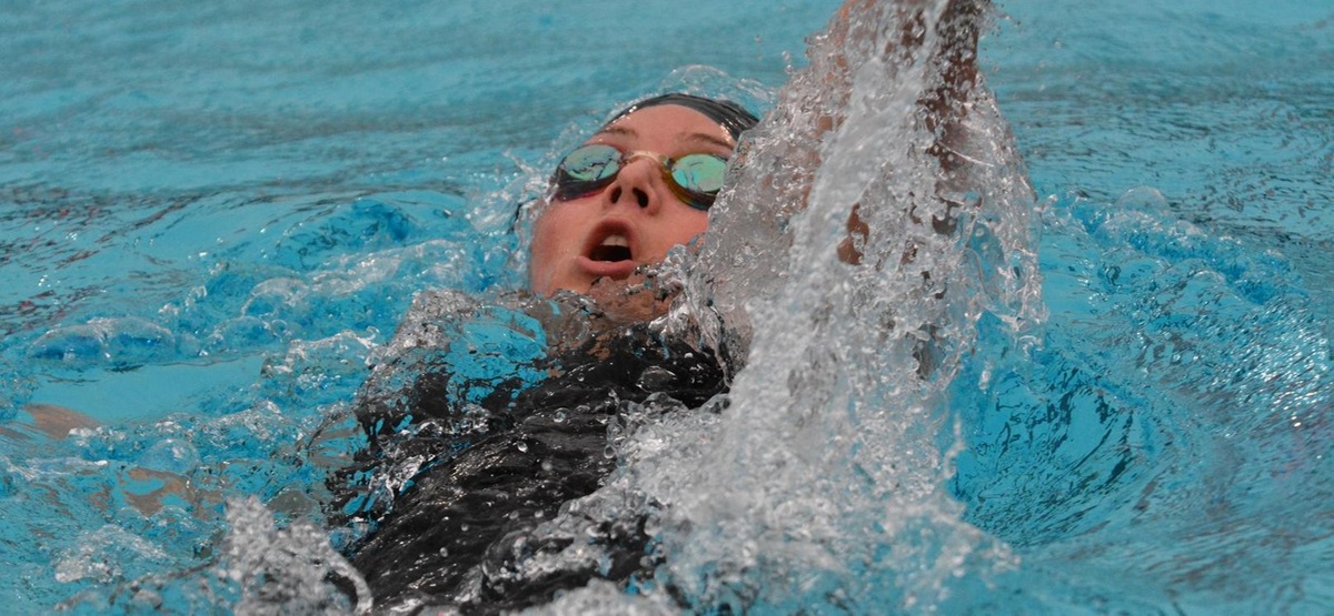 Christina Campbell won the backstroke and contributed to a CMS medley relay win at the CBU Distance Meet
