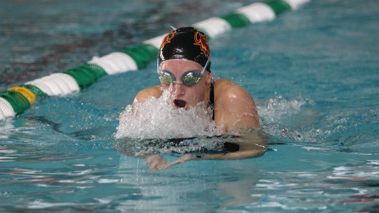 Augusta Lewis swimming the breaststroke