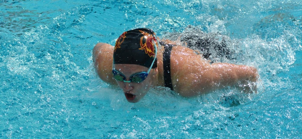 Augusta Lewis earned the SCIAC Swimmer and the SCIAC Newcomer of the Year Awards as a first-year