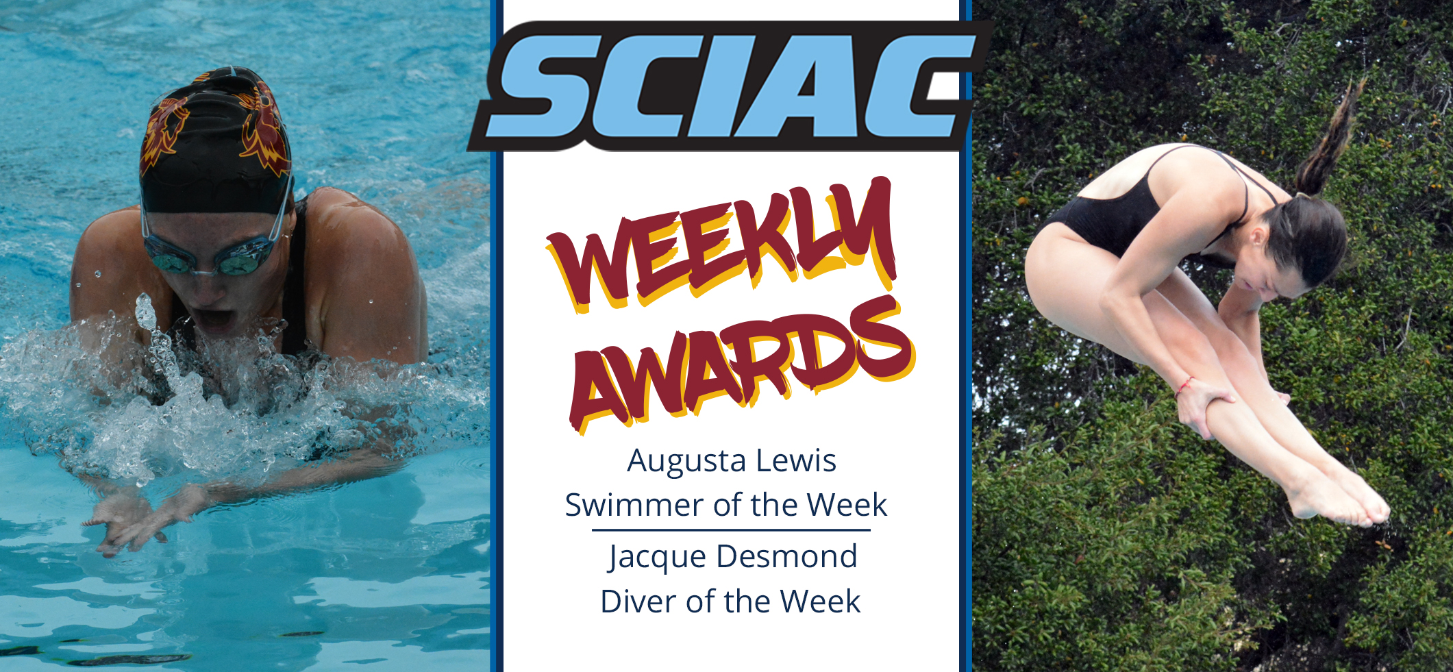 Augusta Lewis (left) and Jacque Desmond (right) earned SCIAC weekly honors