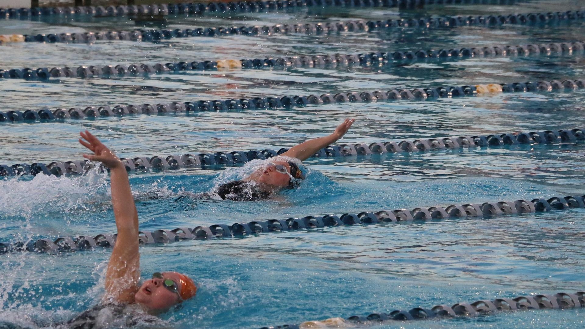 Augusta Lewis on her way to the fastest time in DIII in the 400 IM this season