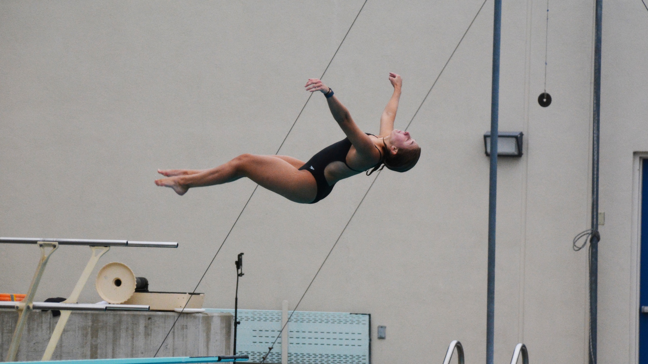 Makenna Parkinson took first in the one-meter dive (photo by Stella Cheng)